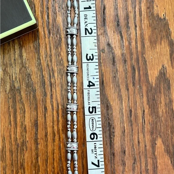 Ross-Simons Sterling Silver Beaded w/Diamond Accent Bracelet - Picture 3 of 7